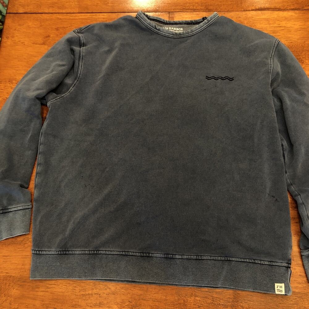 Fair Harbor The Saltaire Crew Sweatshirt Vintage Indigo Blue Mens Large L